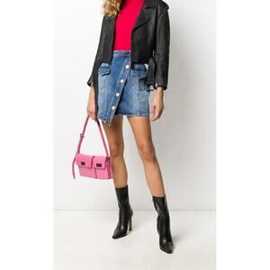 BALMAIN Asymmetric Denim Skirt XS